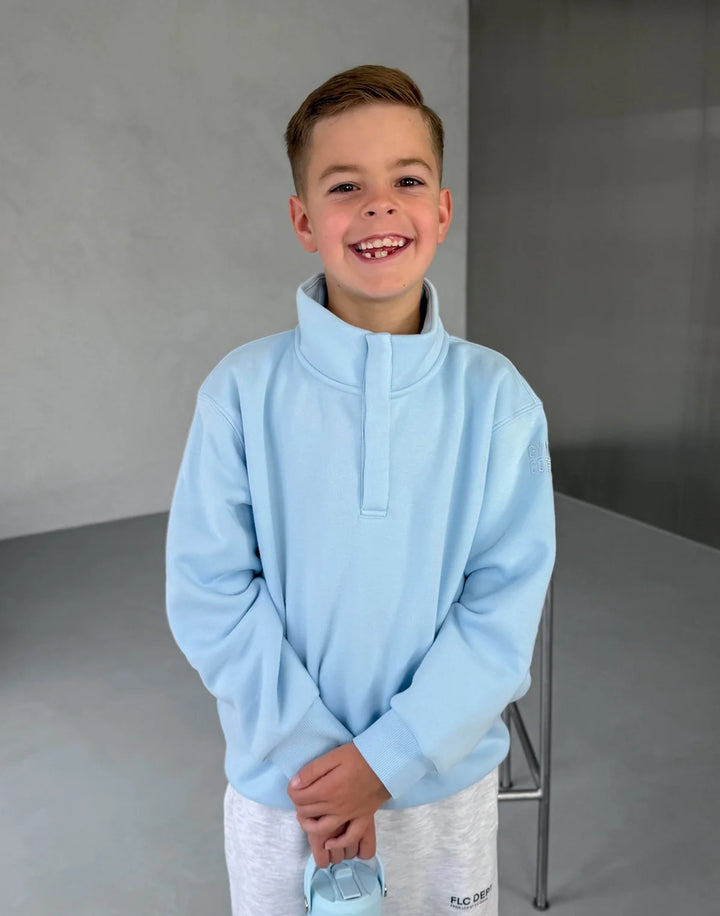 Kids Snap Collar Sierra Sweatshirt in Glacial Blue