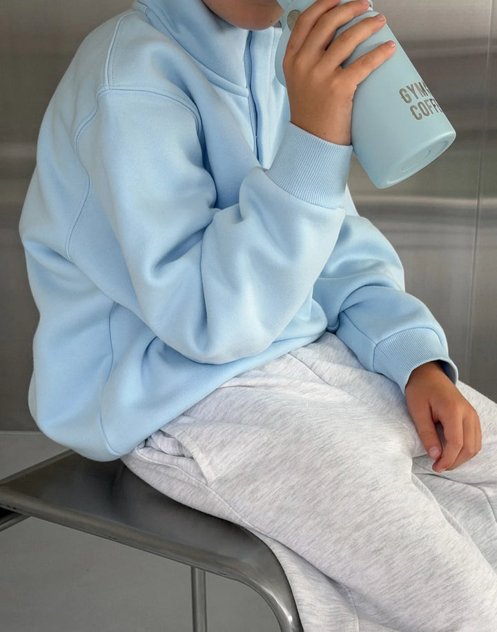 Kids Snap Collar Sierra Sweatshirt in Glacial Blue