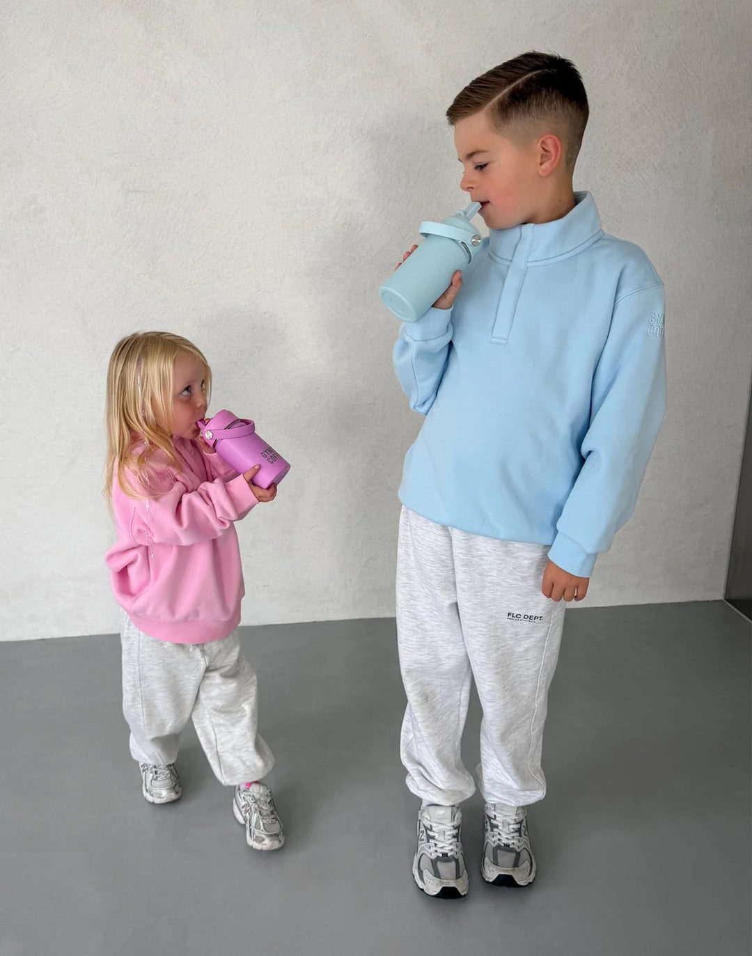 Kids Snap Collar Sierra Sweatshirt in Glacial Blue