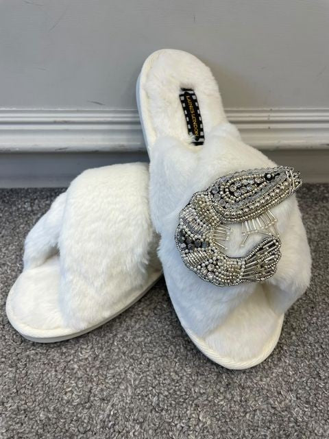 Laines London Silver Shrimp Slippers