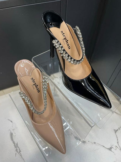 Patent Embellished Heels