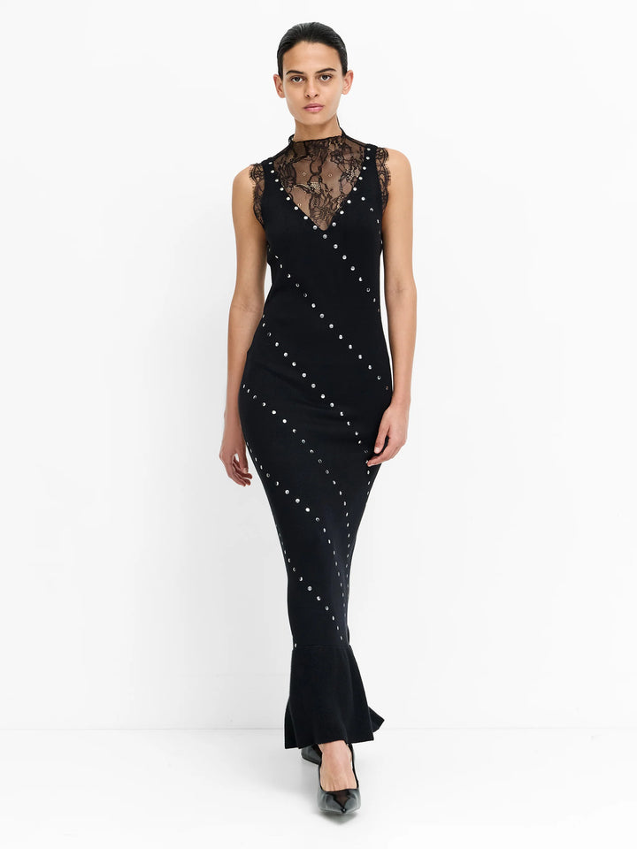 Mari Studded Lace Dress