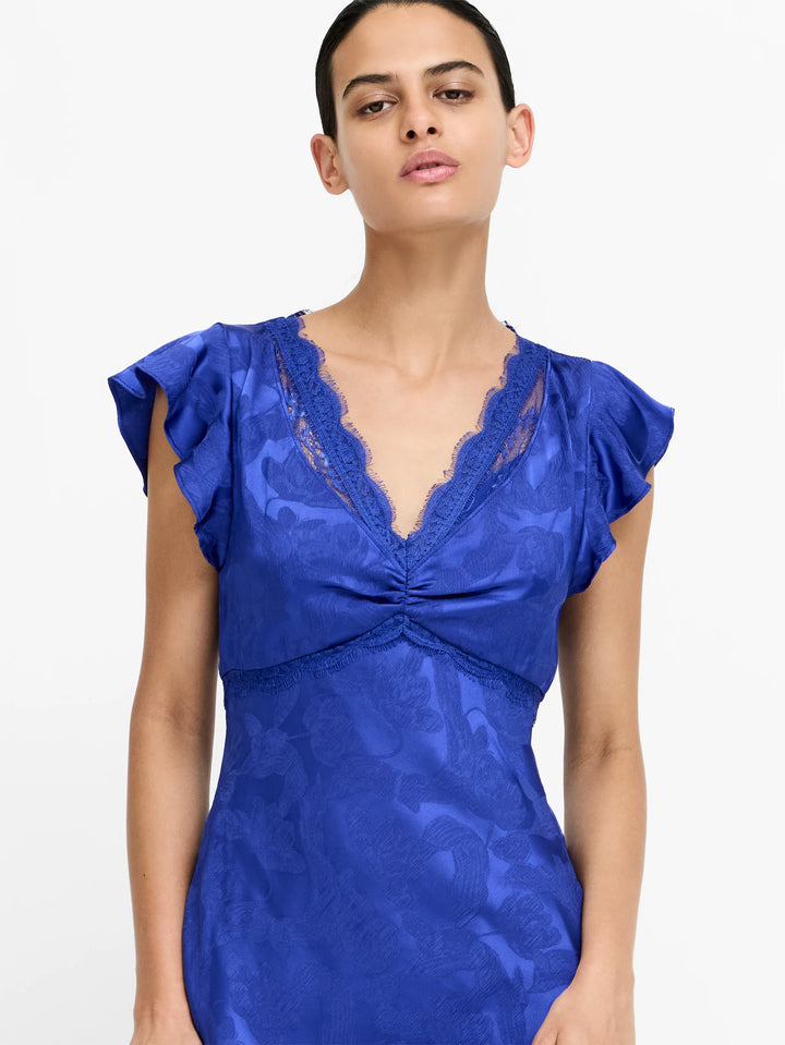 Skylar Satin Lace Midi Dress