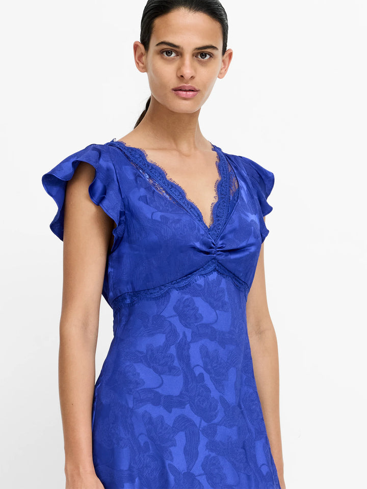 Skylar Satin Lace Midi Dress