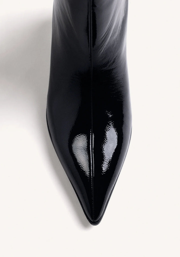 Black Kitten Heel Knee High Boots