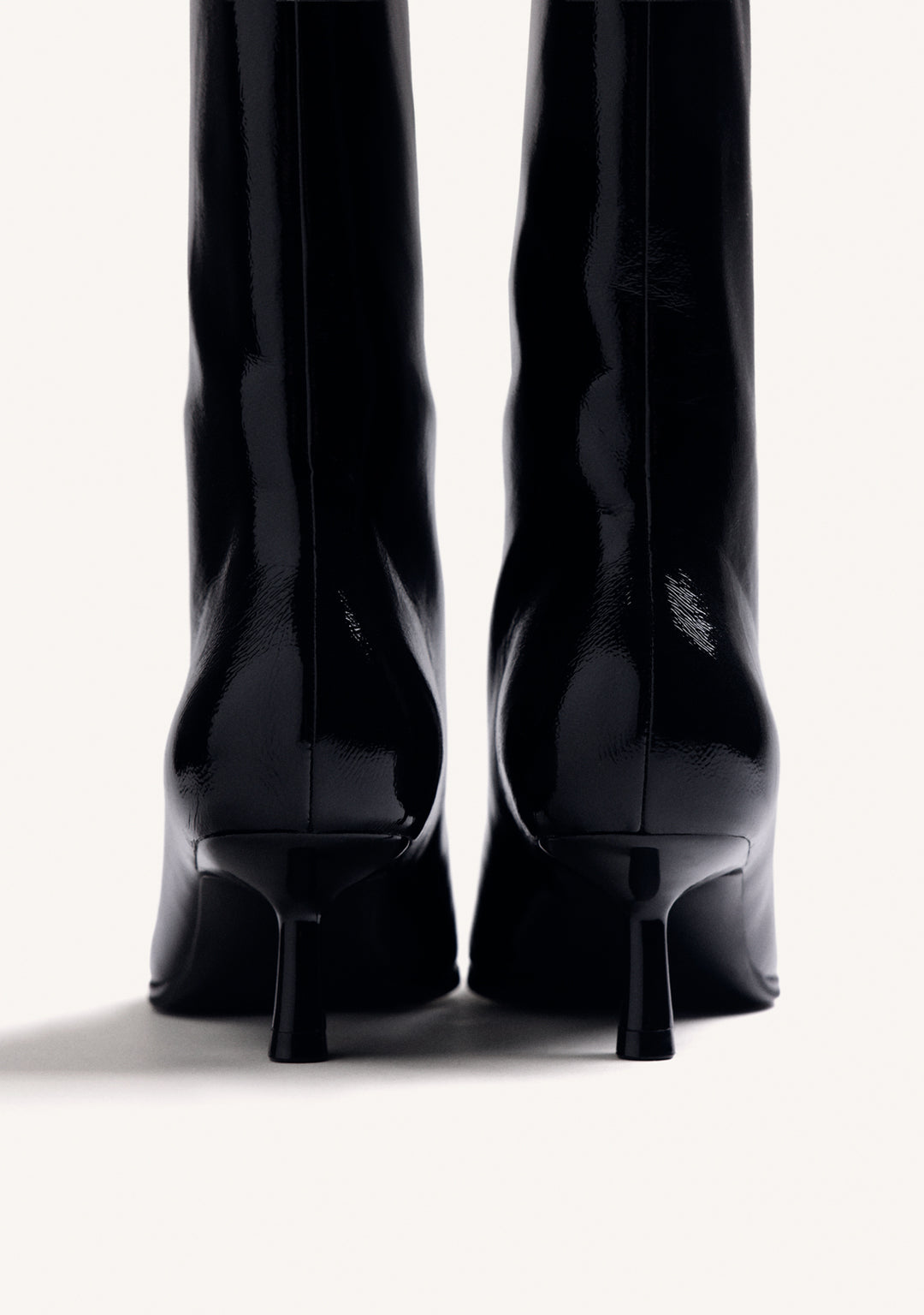 Black Kitten Heel Knee High Boots