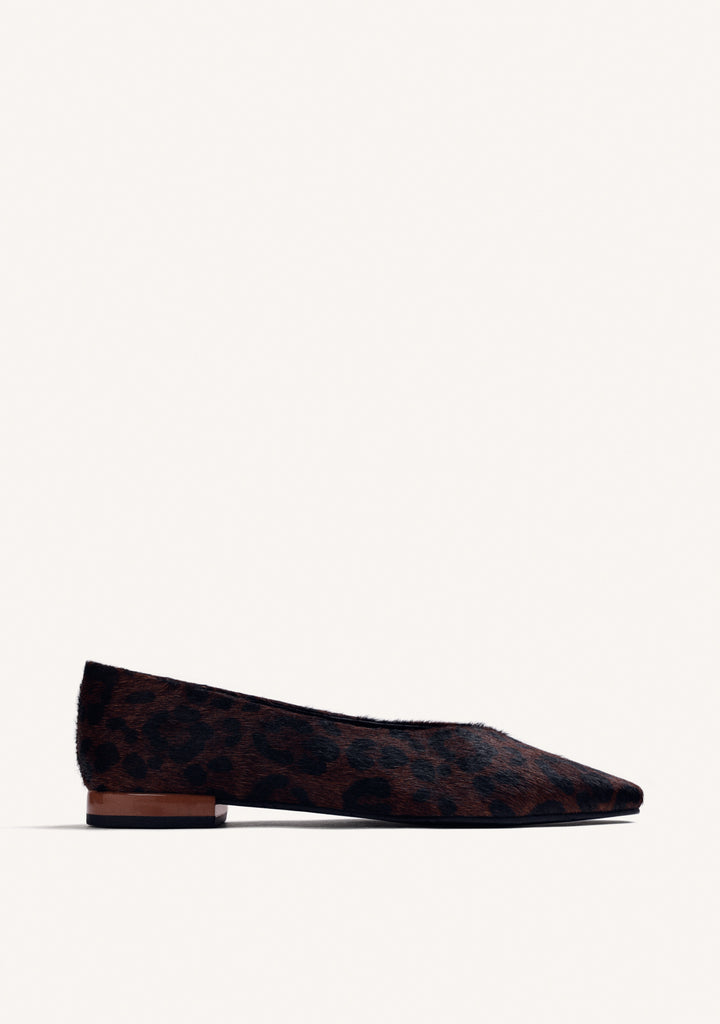 Leather Animal Print Ballet Flats