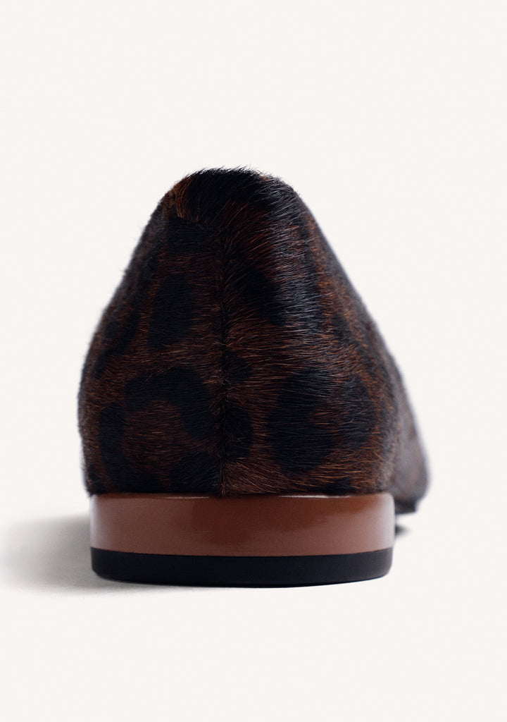 Leather Animal Print Ballet Flats