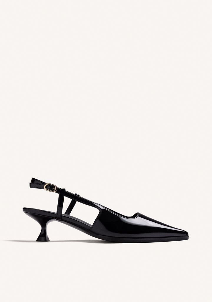 Black Backless Heel Shoes