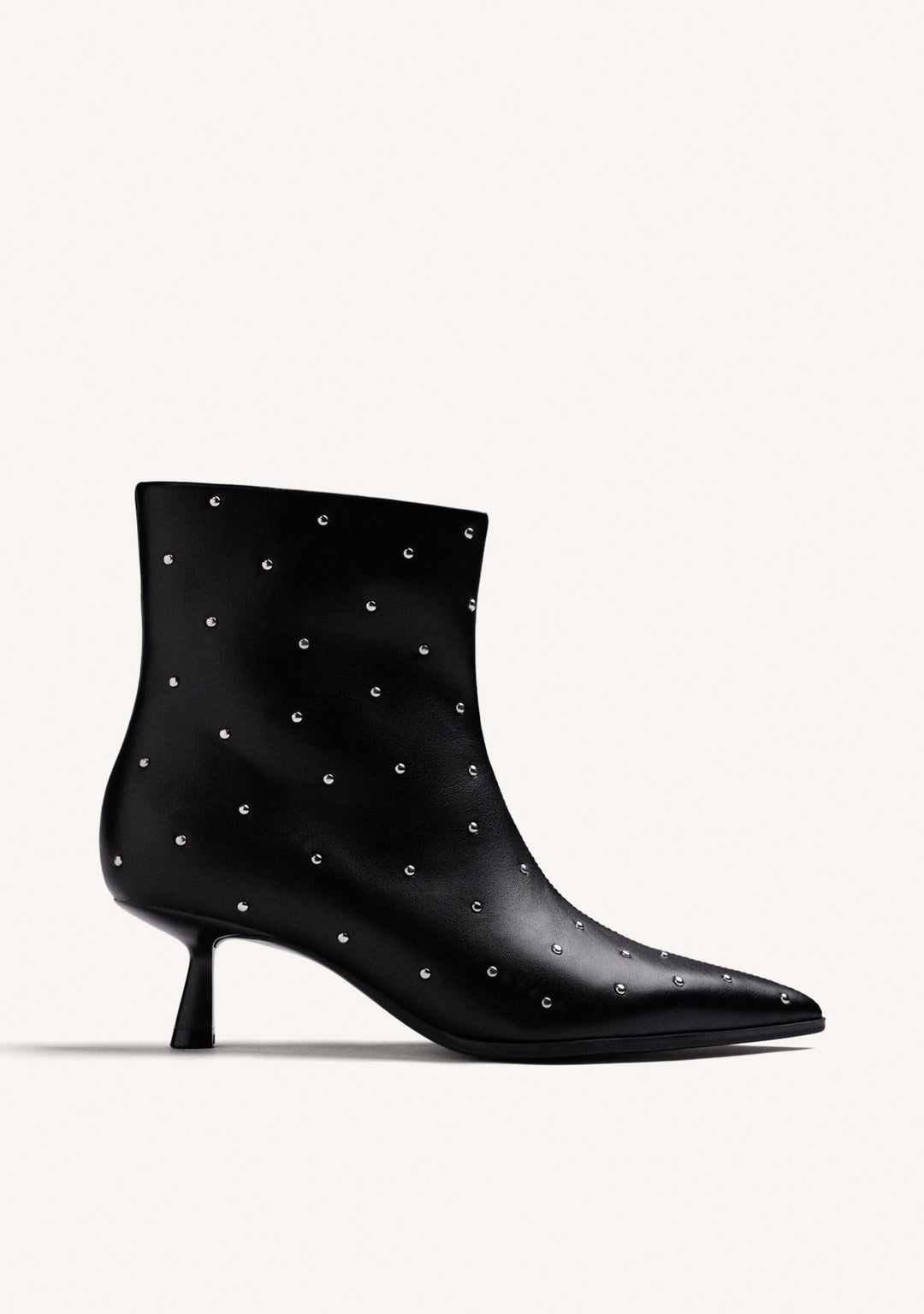 Black Diamante Kitten Heel Boot