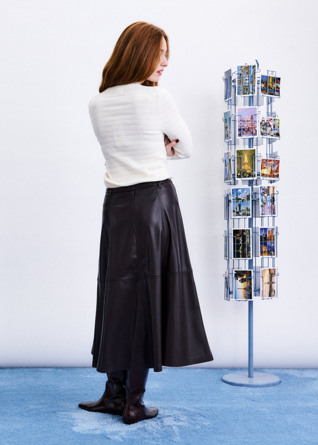 Wine Leather Skirt