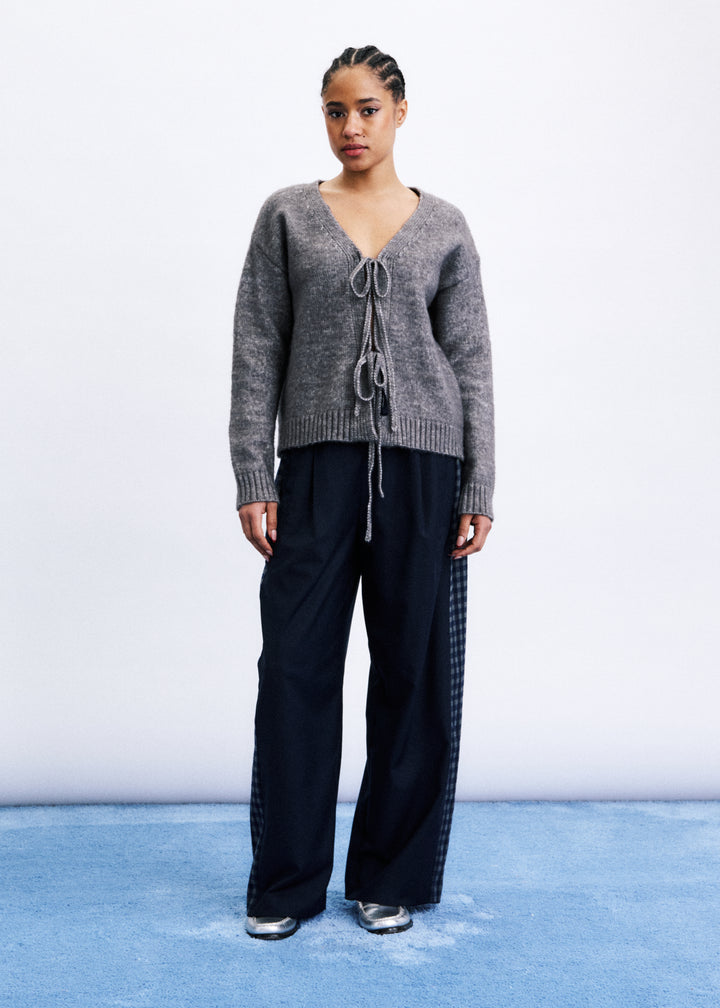 Grey Tie Cardigan