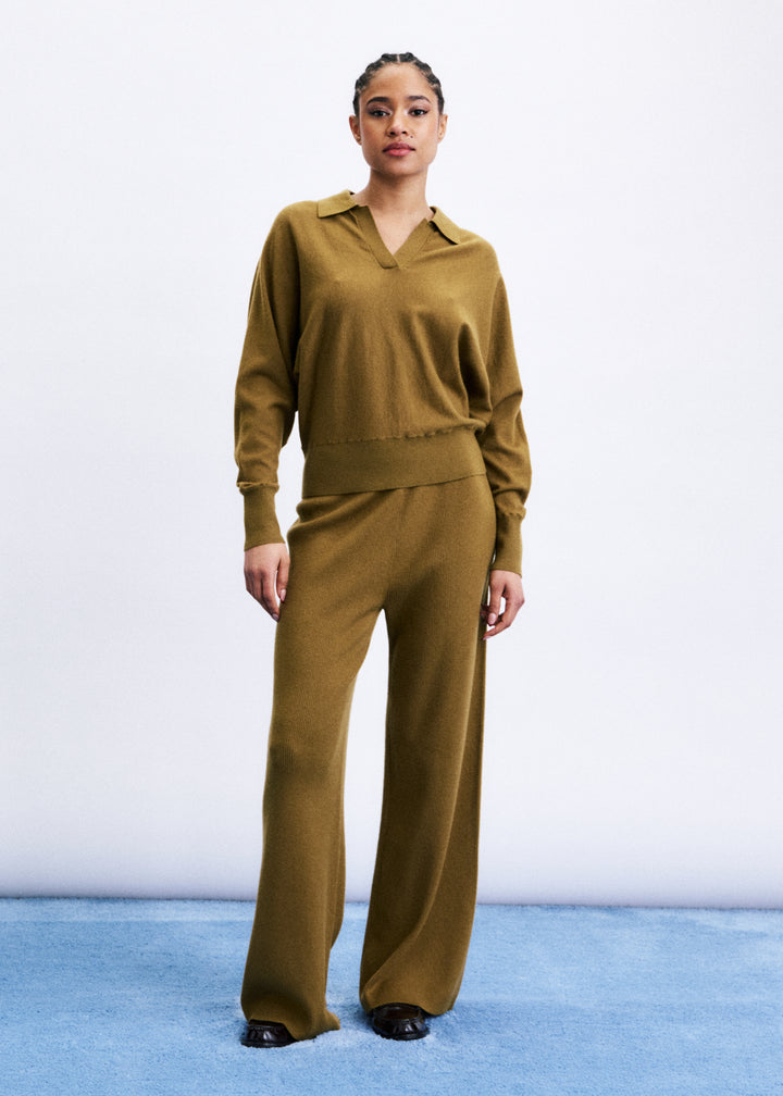 Olive Polo Knit