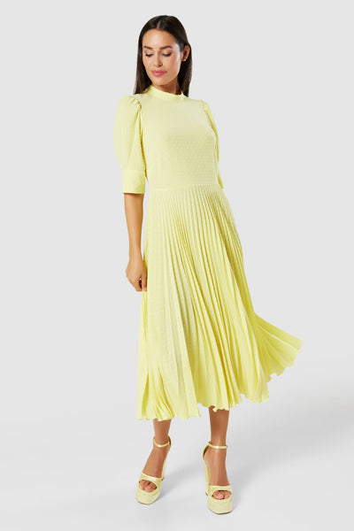 Lemon Pleated Dress