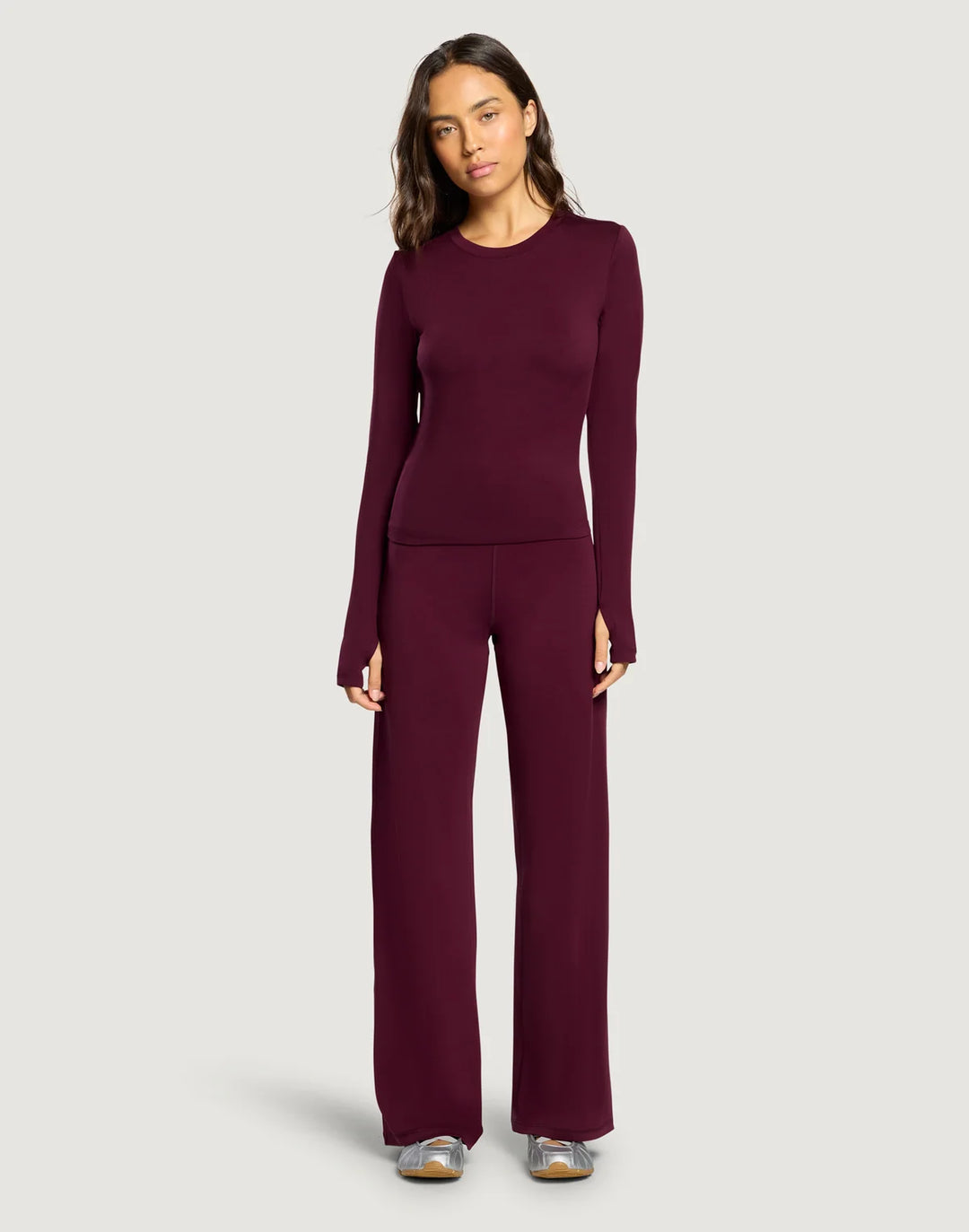 Womens Long Sleeve in Cherry Crush