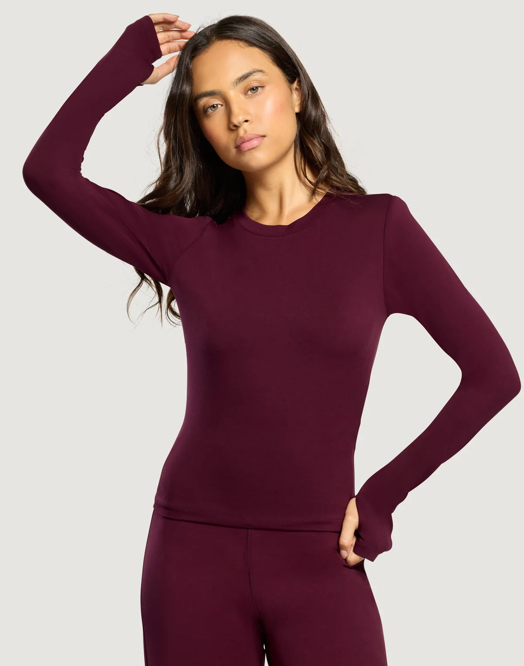 Womens Long Sleeve in Cherry Crush