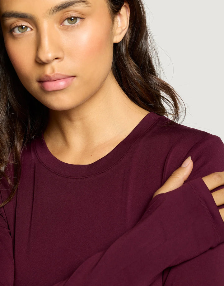Womens Long Sleeve in Cherry Crush