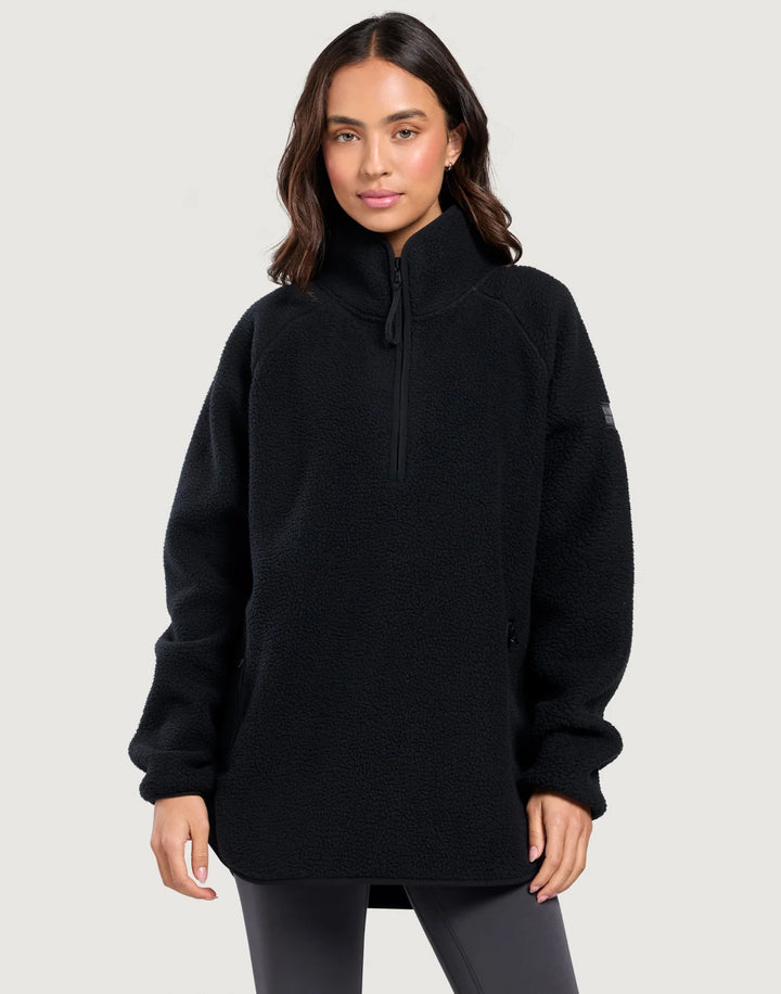 Horizon Longline Halfzip in Black