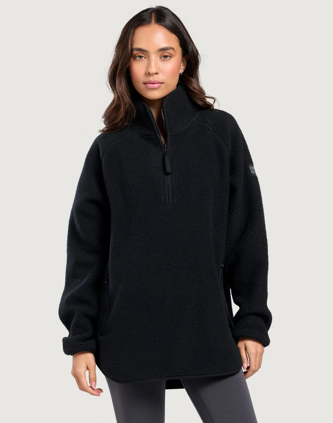 Horizon Longline Halfzip in Black
