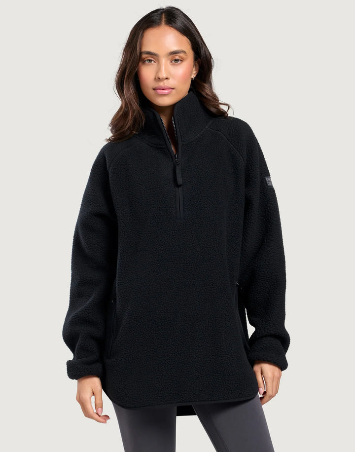 Horizon Longline Halfzip in Black
