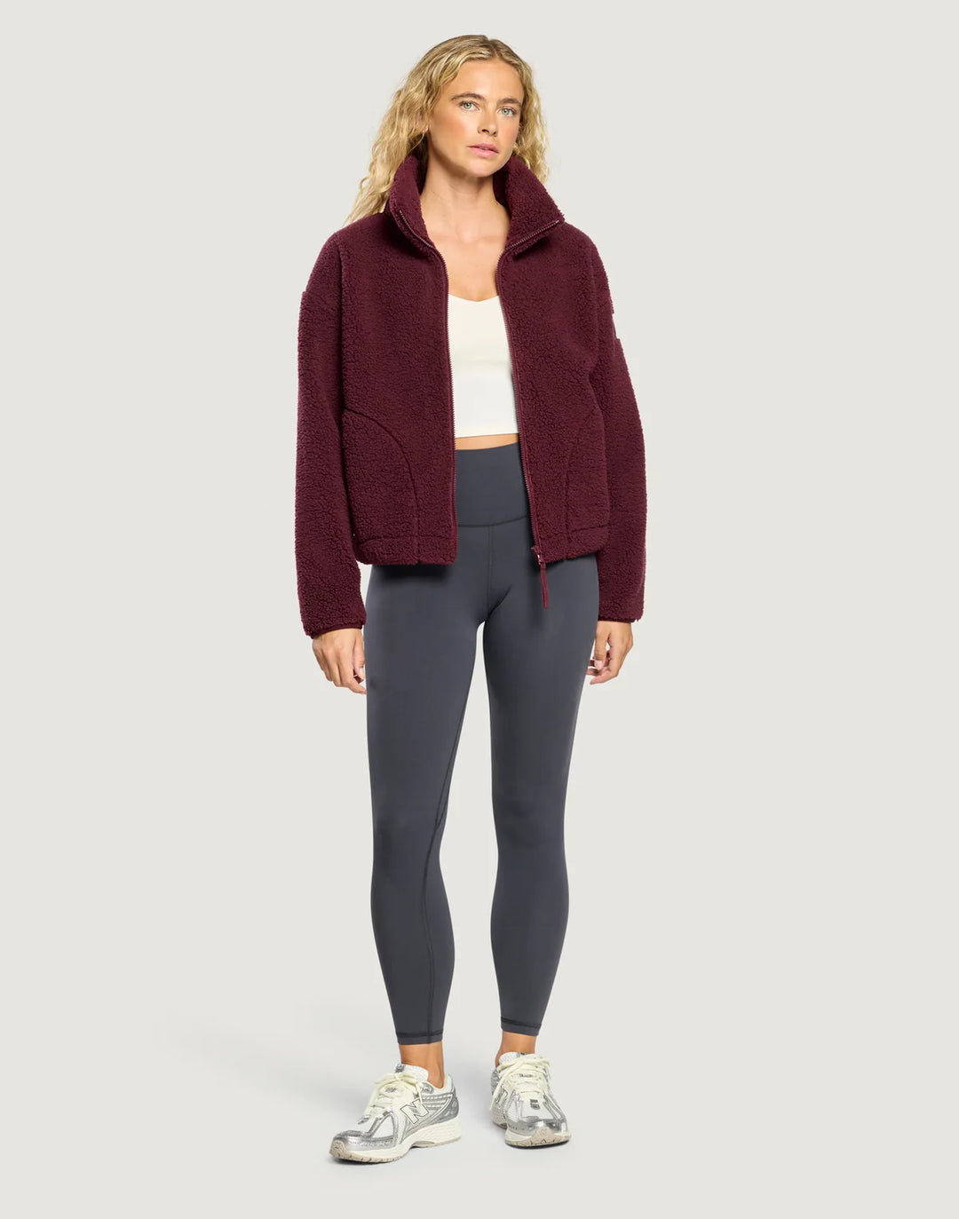 Industry Fleece High Collar Jacket Cherry Crush