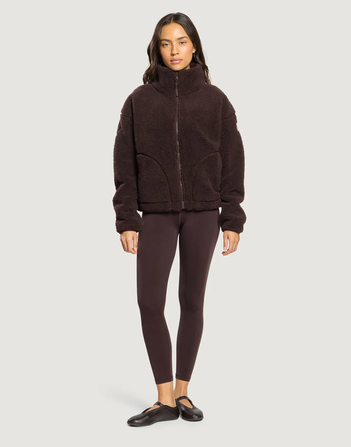 Industry Fleece High Collar Jacket Mocha Bean