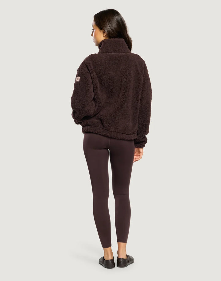 Industry Fleece High Collar Jacket Mocha Bean