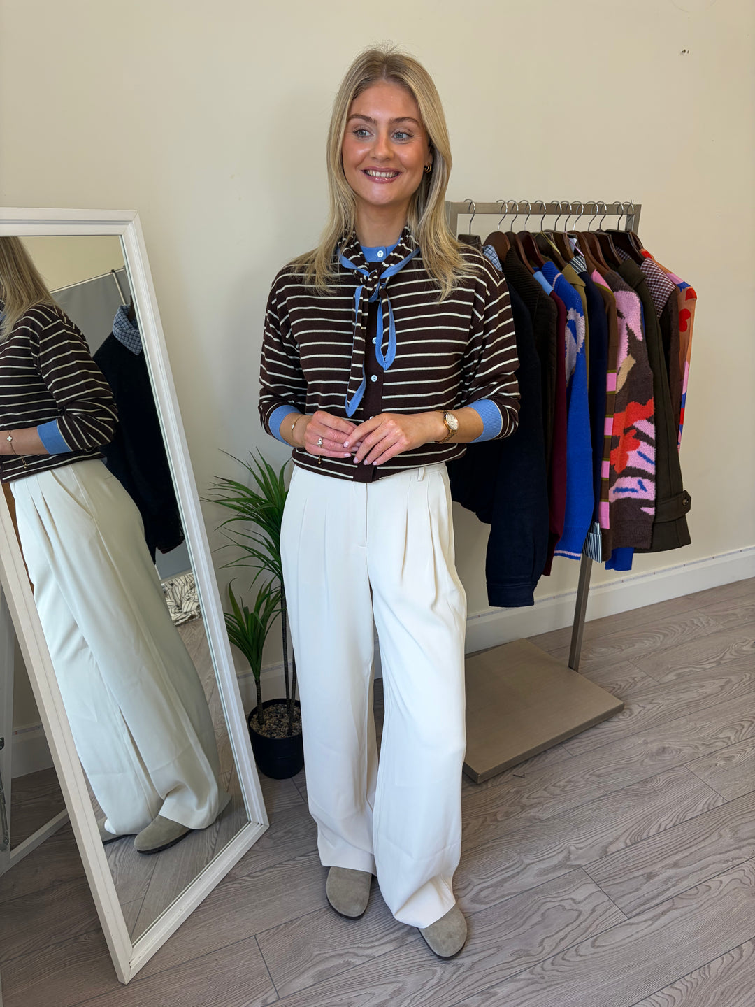 Striped Cardigan Set
