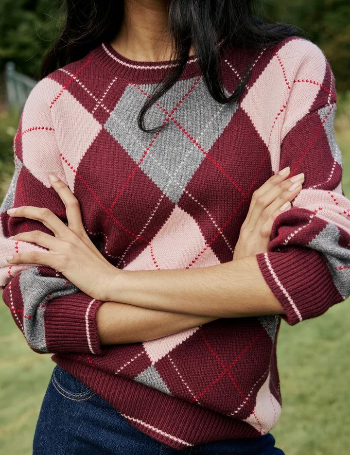 Oversized Argyle Jumper