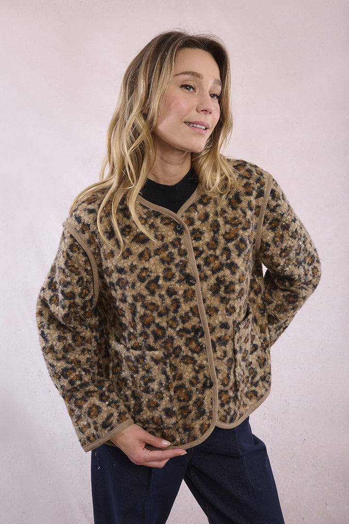Leopard Fur Effect Jacket