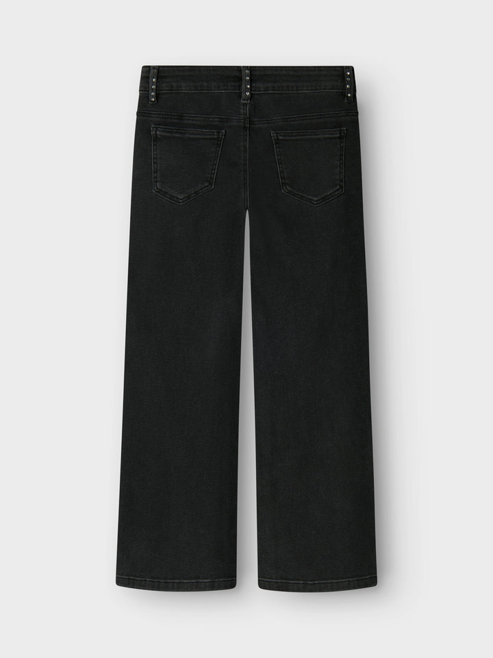 Rose Wide Rhinestone Jeans