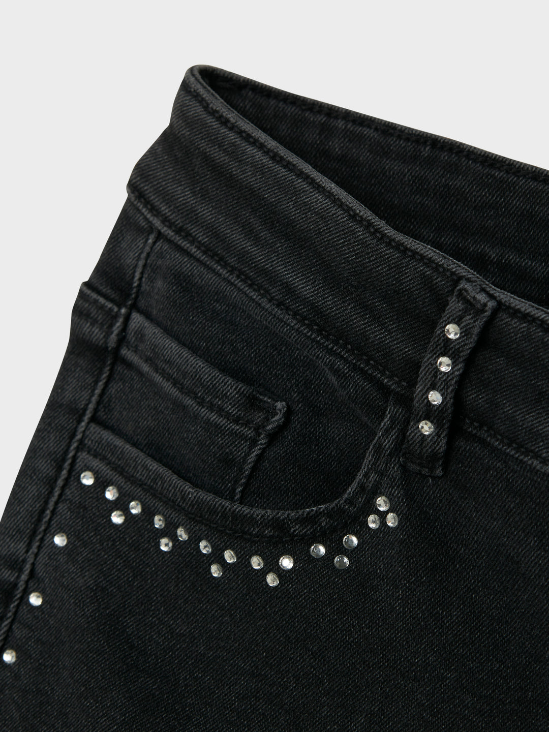 Rose Wide Rhinestone Jeans