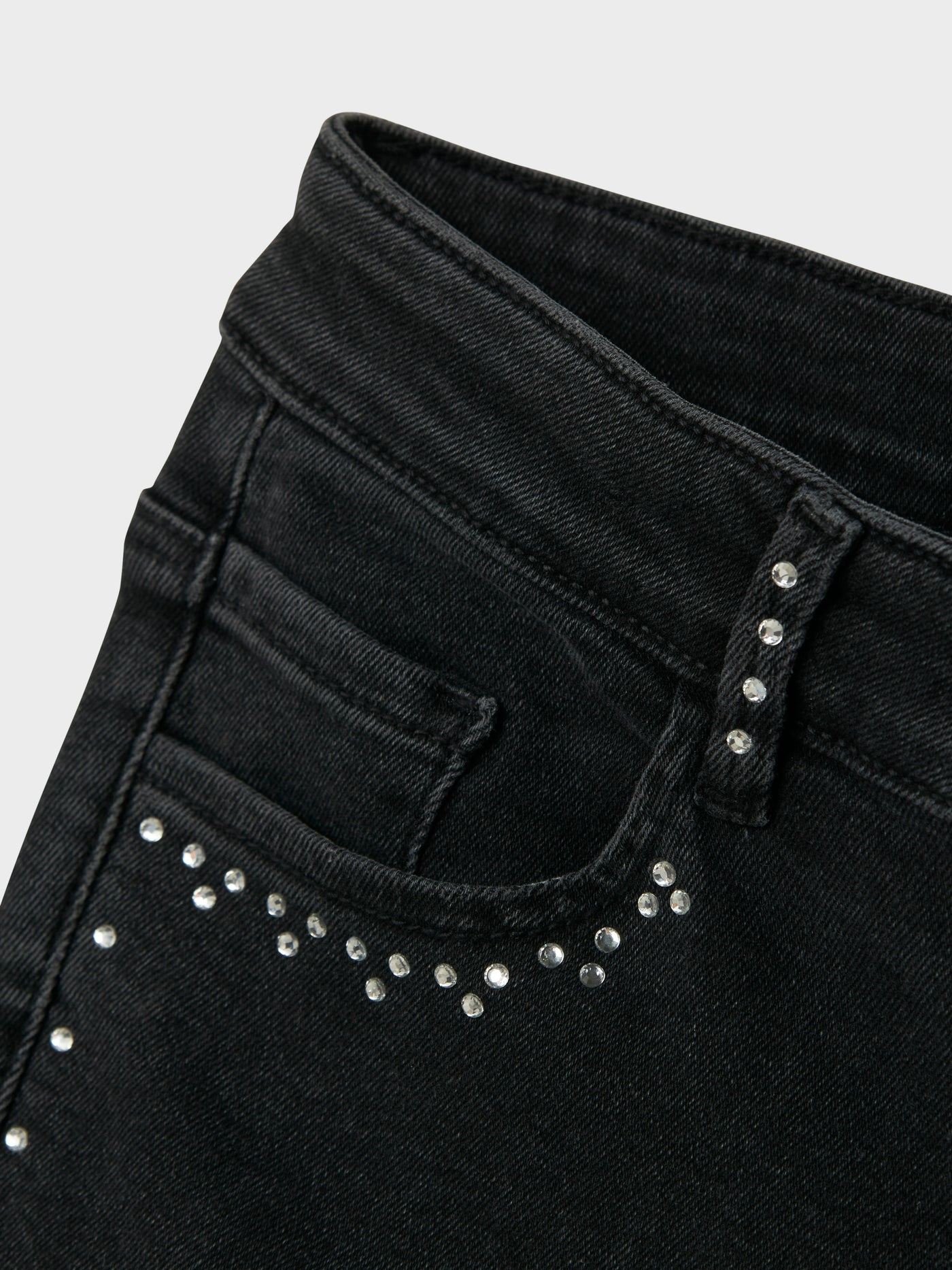 Rose Wide Rhinestone Jeans
