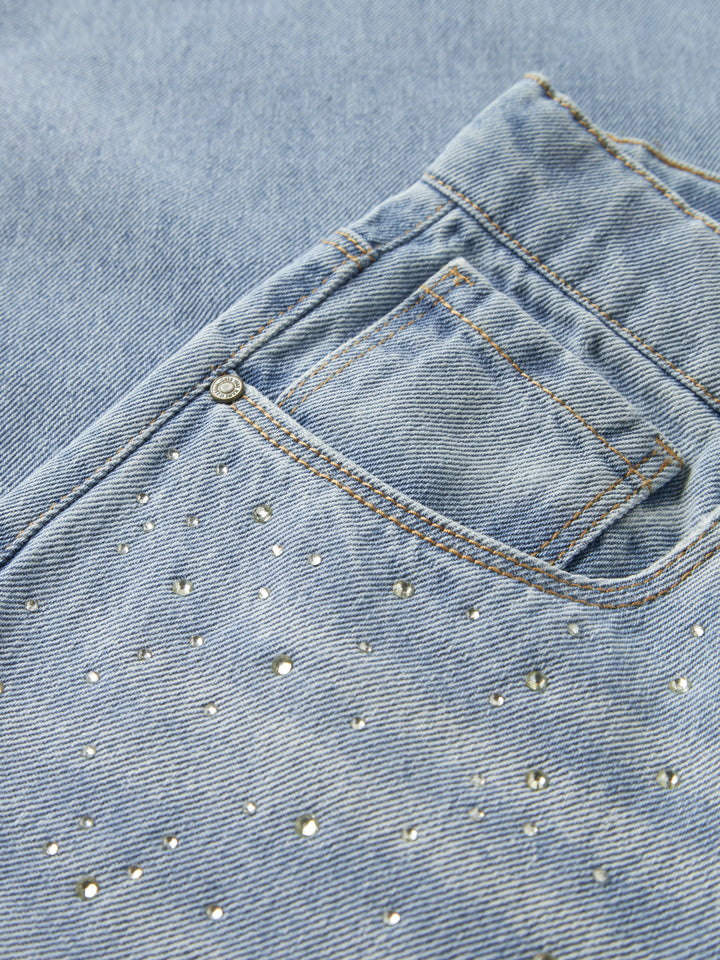 Bella Rhinestone Wide Leg Jeans