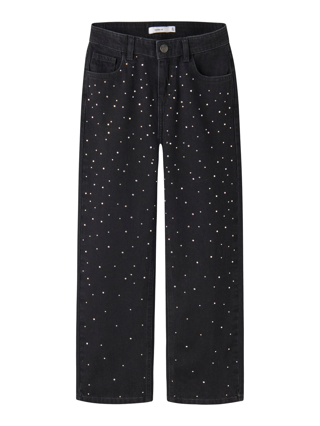 Rose Black Rhinestone Girls Jean