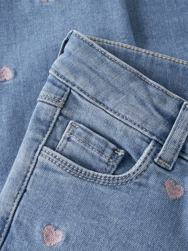 Rose Wide Emb Jeans