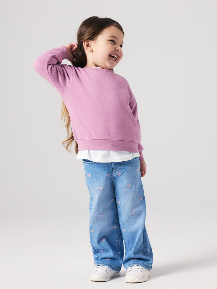 Rose Wide Emb Jeans