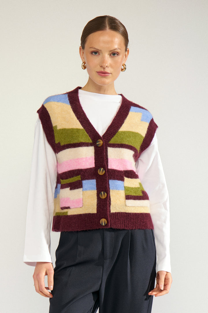 Nuriette Pixel Stripe Vest