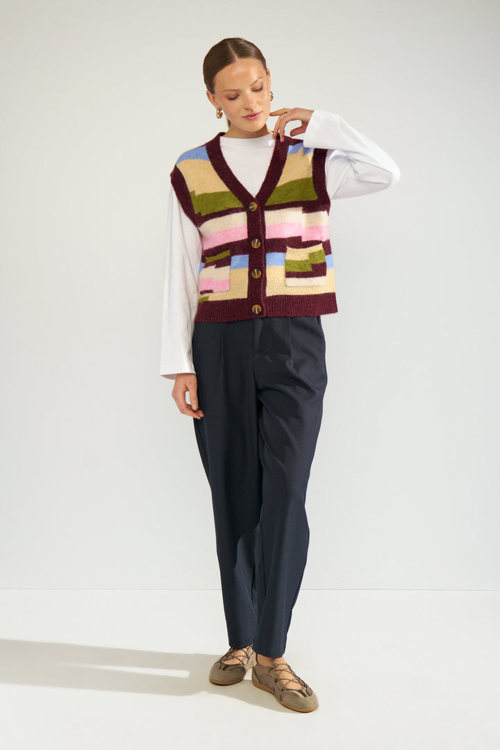 Nuriette Pixel Stripe Vest