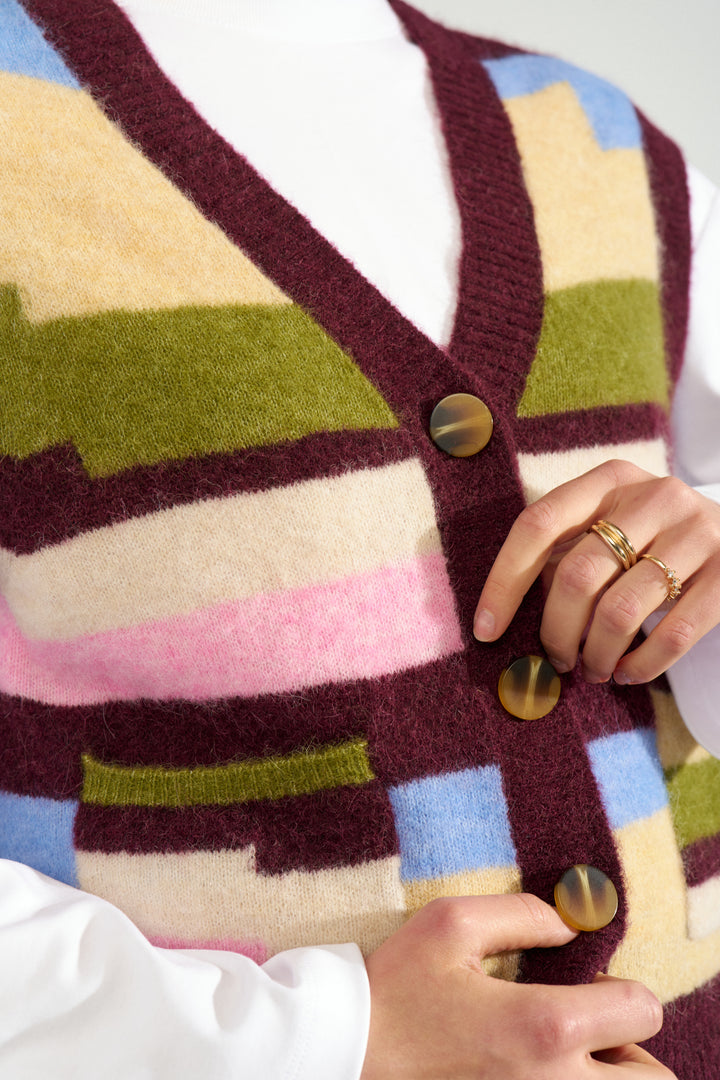 Nuriette Pixel Stripe Vest