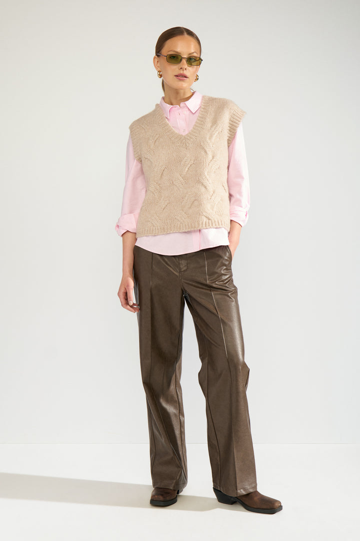 Nudorith Straight PU Trousers