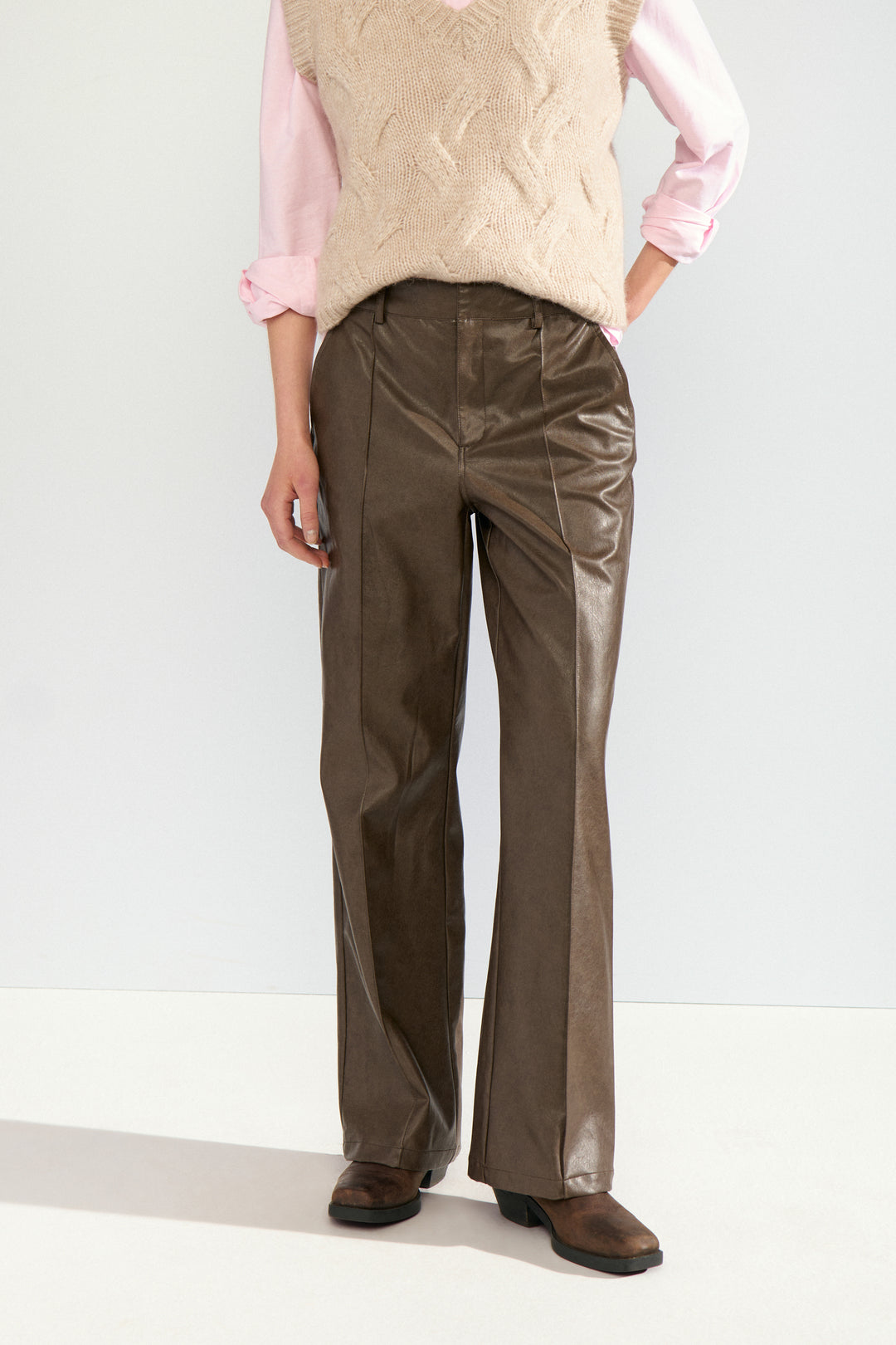 Nudorith Straight PU Trousers