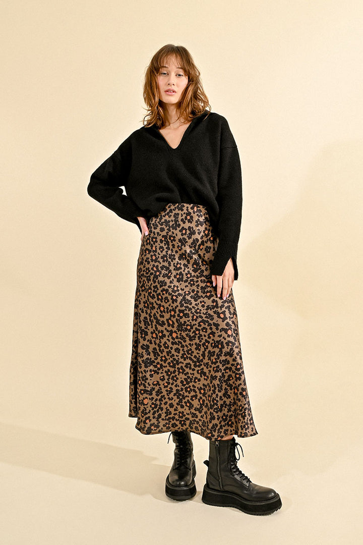 Khaki Floral Skirt