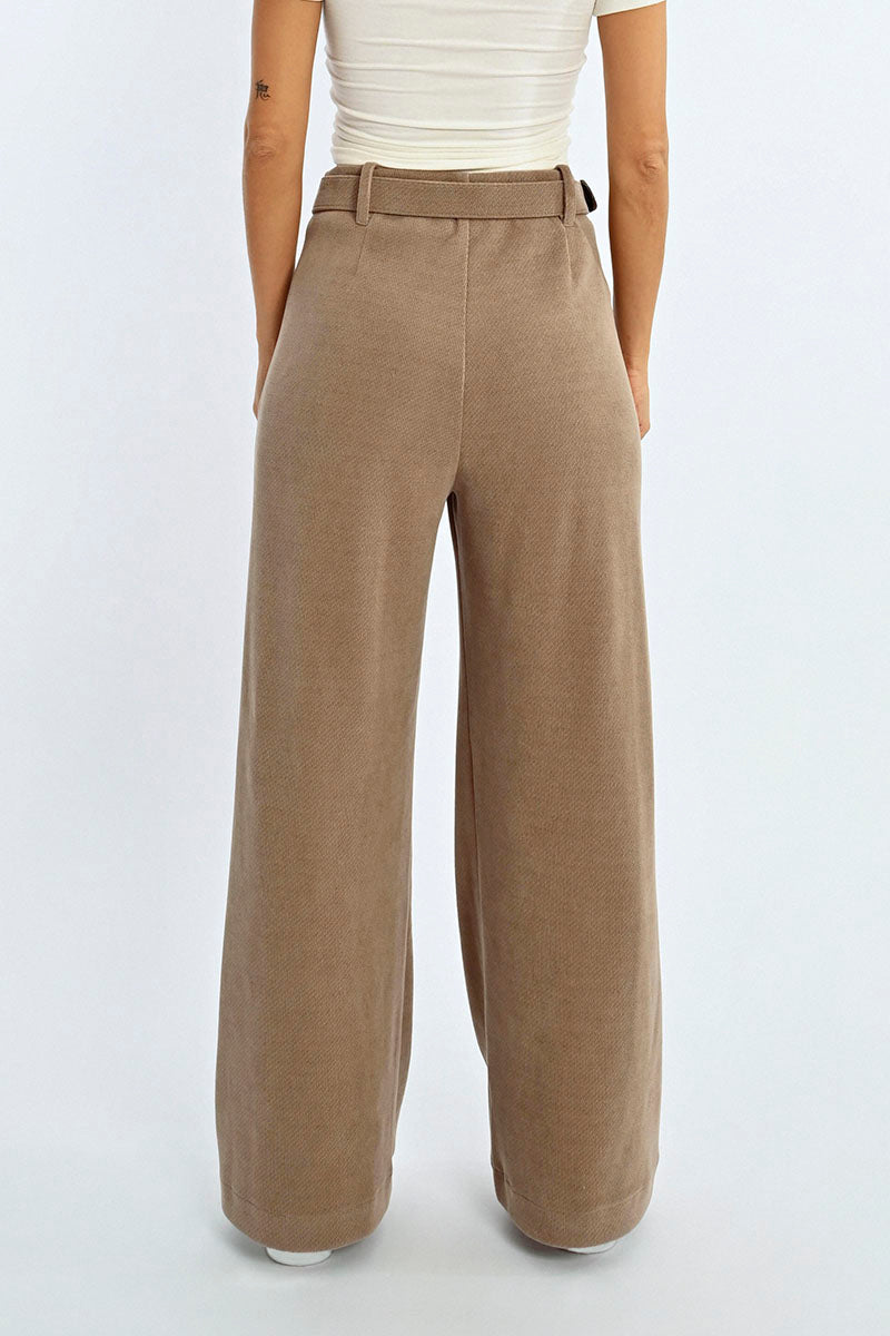 Taupe Knit Trousers