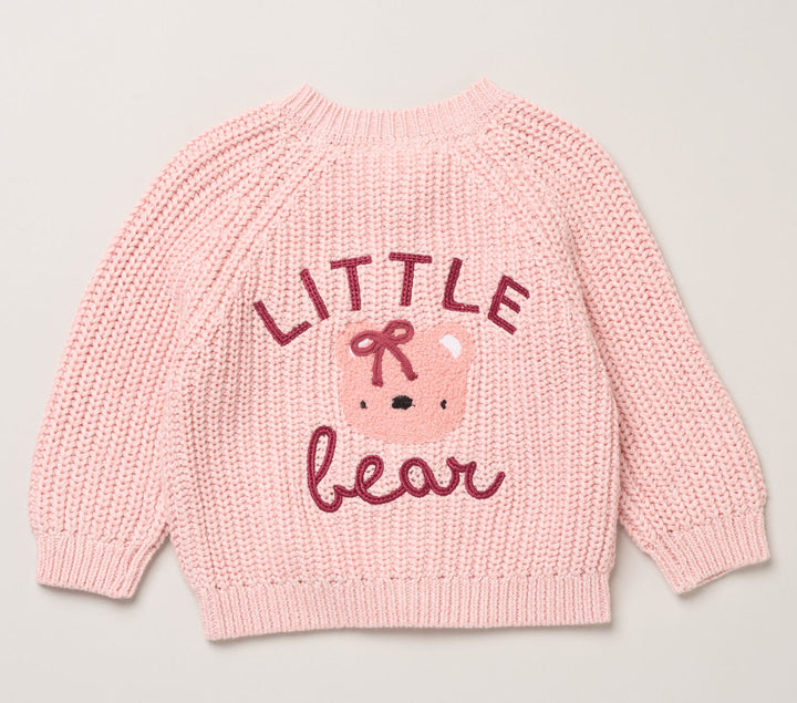 Pink Little Bear Cotton Cardigan