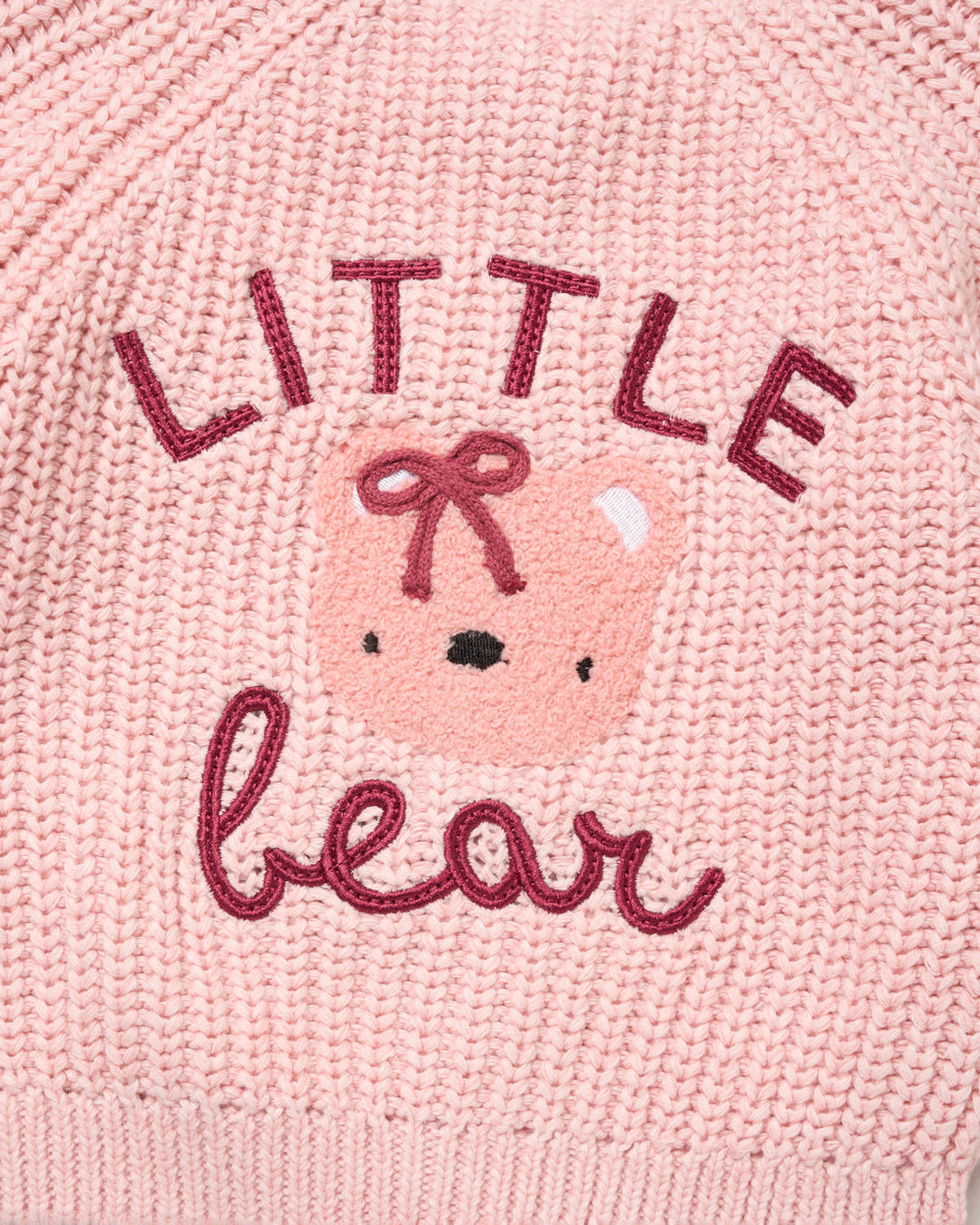 Pink Little Bear Cotton Cardigan