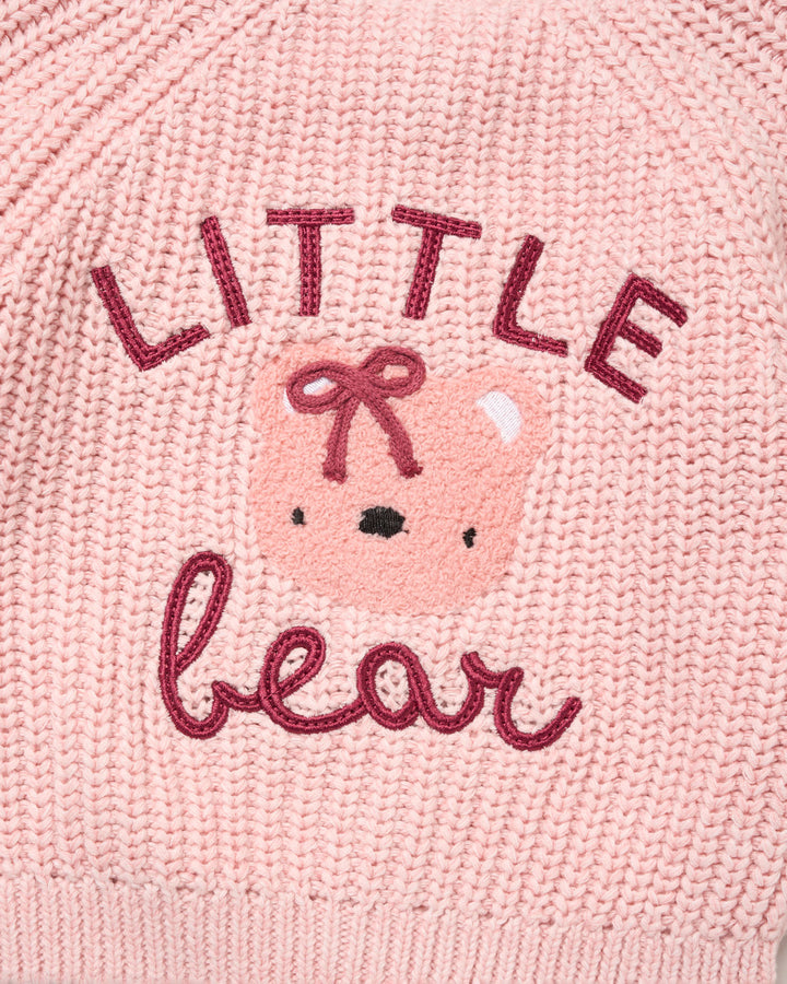 Pink Little Bear Cotton Cardigan