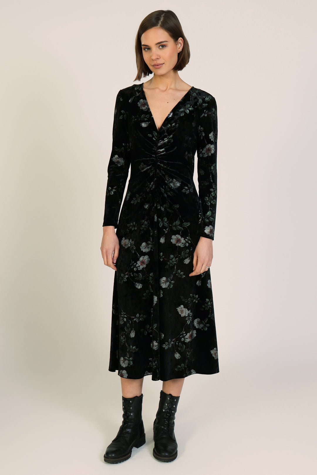 Blain Floral Velvet Dress