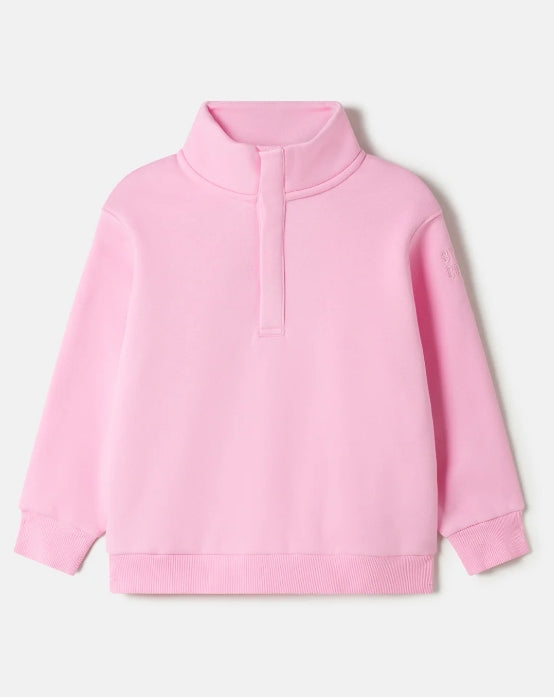 Kids Snap Collar Sierra Sweatshirt in Pink Blossom