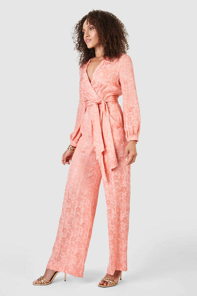 Closet Jacquard Wrap Jumpsuit